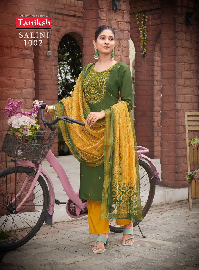 Salini Vol 1 By Taniksh Shimmer Kurti With Bottom Dupatta Online Wholesale 