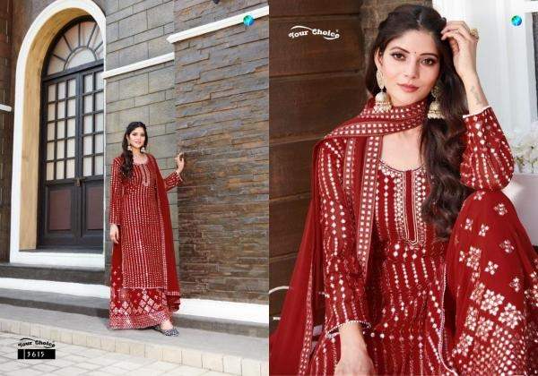 Y.c Galaxy Latest Fancy Casual Wear Georgette Top And Bottom With Heavy Chiffon Dupatta Dress Material Collection