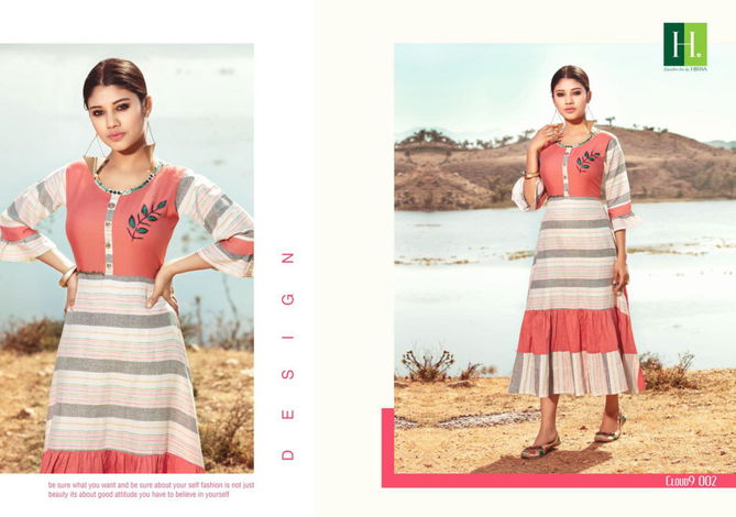 Hirwa Cloud 9 Latest Fancy Heavy Designer Festive Wear Kurtis Collection 