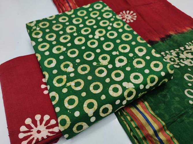 Batik 3 Bandhani Latest Fancy Designer Casual Regular Wear Printed Cotton Dress Material Collection
