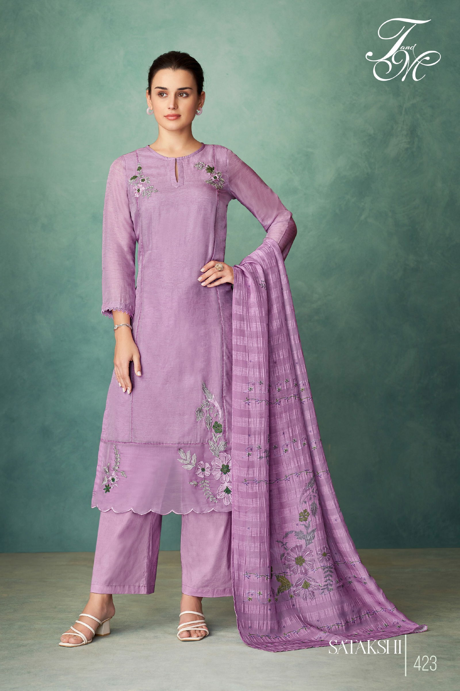 Satakshi By T&M Pure Linen Embroidery Dress Material Suppliers In India