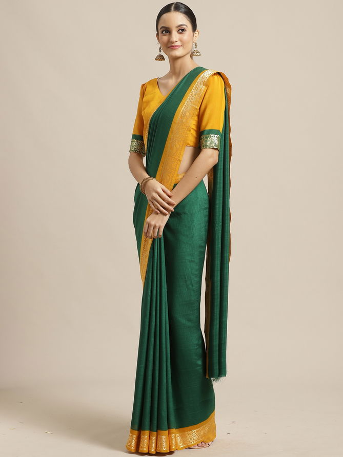 New Collection Of Plain Georgette Saree With Golden Border 