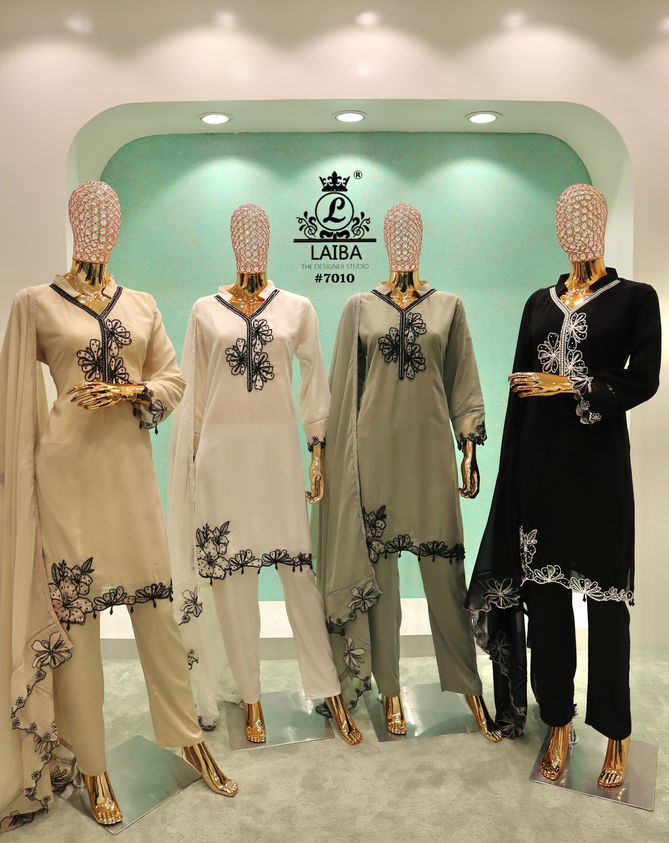 Laiba Am 7010 Georgette Ready Made Pakistani Suits Wholesale Market