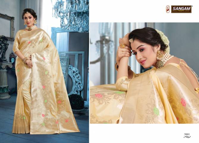 Sangam Kanchana Latest Wedding Wear Pure Banarasi Silk Sarees Collection

