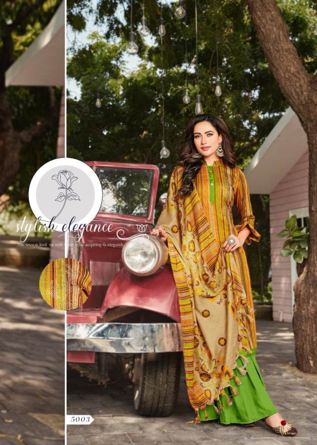 Roli Moli Minar Designer Pure Pashmina Jacquard  Print With Fancy Embroidery Work Dress Material Collection 