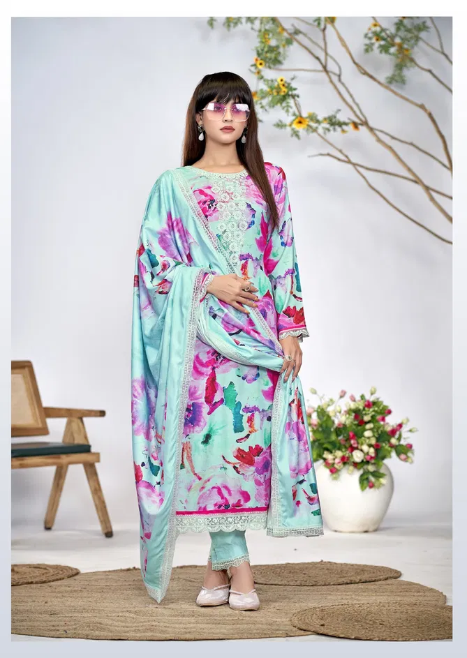 Kashmiri Garden By The Hermitage Shop Viscose Printed Dress Material Orders In India