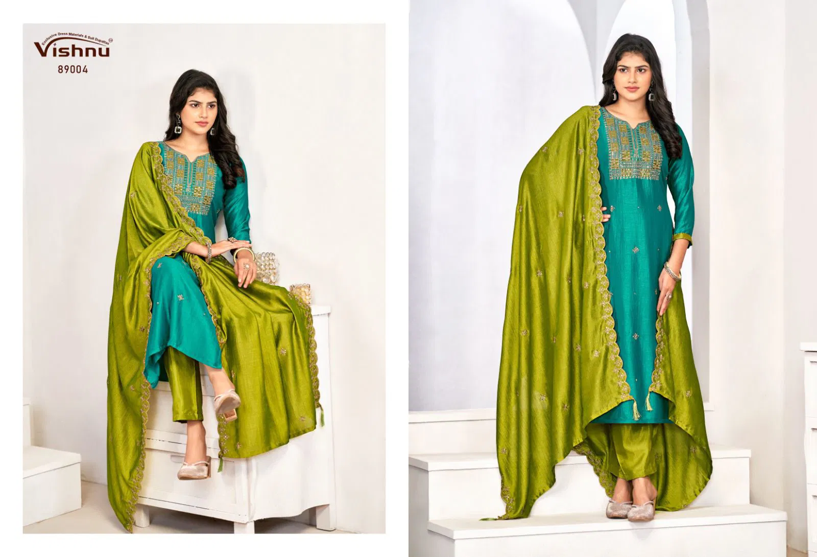 Sanwali By Vishnu Vichitra Silk Designer Dress Material Wholesale In India