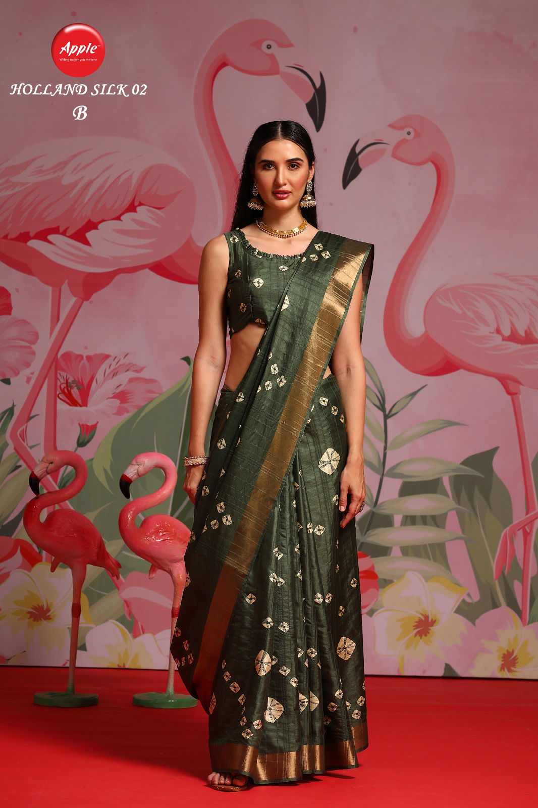  Holland Silk by Apple Silk 02 Party Wear Silk Blend Printed Saree Collection