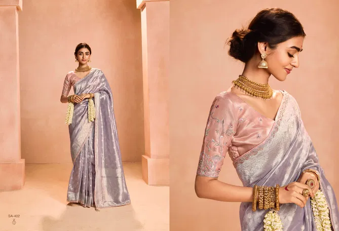 Utsav By Kimora Tissue Silk Party Wear Surat Saree Wholesale Market