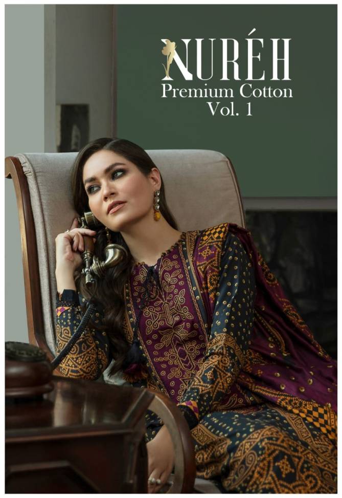 Nureh Premium Cotton 1 Fancy Casual Wear Karachi Cotton Dress Material Collection
