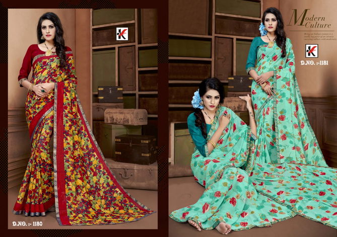 Rajvi 21 Casual Regular Wear Rennial Printed Designer Saree Collection
