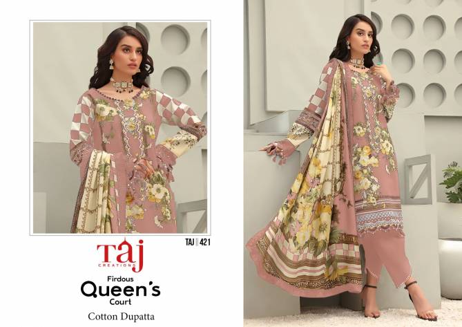 Taj 420 And 421 Cotton Pakistani Suits Wholesale Market In Surat With Price
