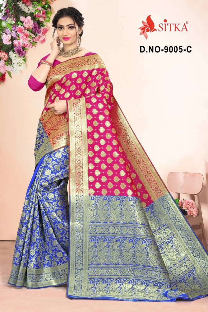 Jahnvi 9005 Latest Fancy Designer Festive Wear Heavy Silk Sarees Collection
