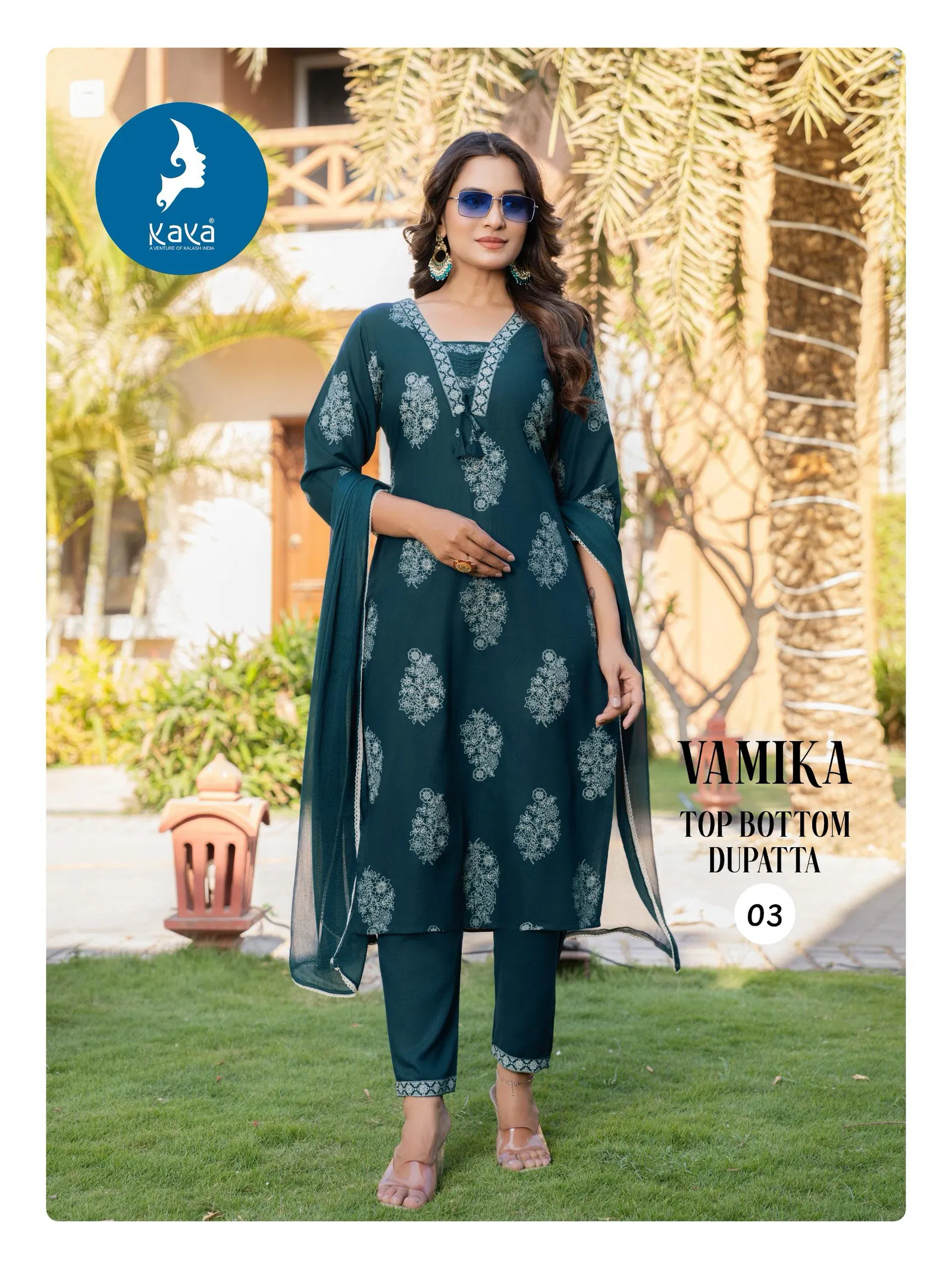 Vamika By Kaya Rayon Printed Kurti With Bottom Dupatta Orders In India