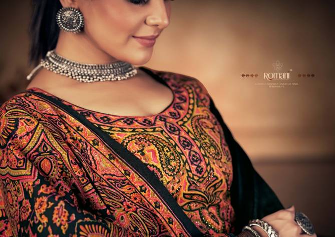 Kashmiri Kali By Romani Pashmina Dress Material Catalog