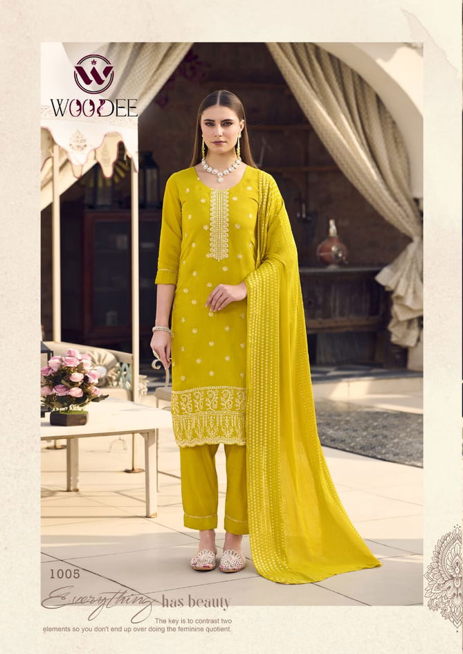 Raashi By Woodee Viscose Embroidery Kurti With Bottom Dupatta Suppliers In India