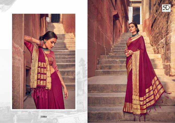5D NIRMALA Latest Fancy Designer Festive Wear Jacquard With Sarvosky Pallu Saree Collection