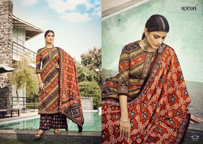 Romani Kasauti Printed Pashmina Dress Material Catalog
