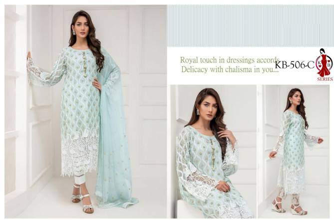 KB Latest Designer Collection of Full Embroidery Work Heavy Faux Georgette Salwar Suit Collection 