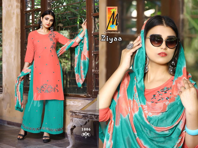 Master Ziyaa New Designer Ethnic Wear Rayon Kurti With Bottom And Dupatta