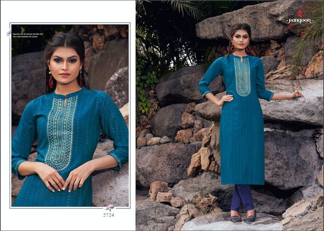 Rangoon Light Line 5 Latest Fancy Designer Ethnic Wear Lining Silk With Work Long Kurti Collection
