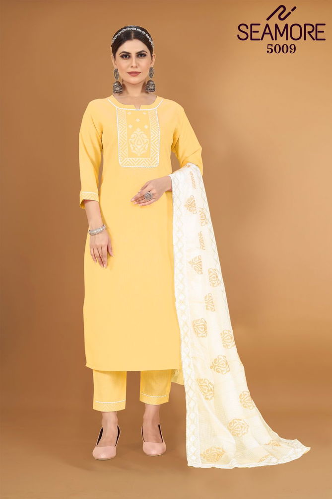 Noori By Seamore Cotton Slub Kurti With Bottom Dupatta Exporters In India