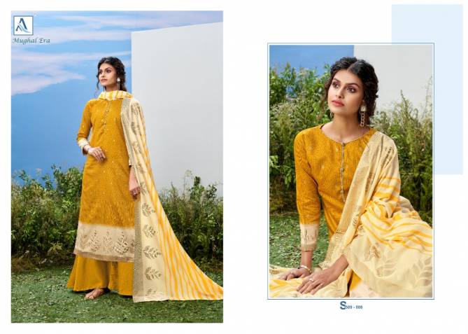 Alok Mughal Era 3 Latest Fancy Designer Casual Wear Pure Jam Cotton Gold Print Designer Dress Material Collection
