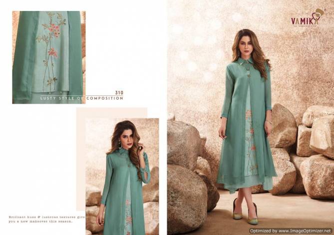 Vamika Upstylish 2 Latest fancy Designer Ethnic Wear Pure Viscose Maslin Silk Designer Kurti Collection
