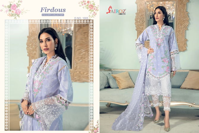 Sairoz Firdous Latest Fancy Designer casual Wear Digital Printed Embroidery Pakistani Salwar Suits Collection
