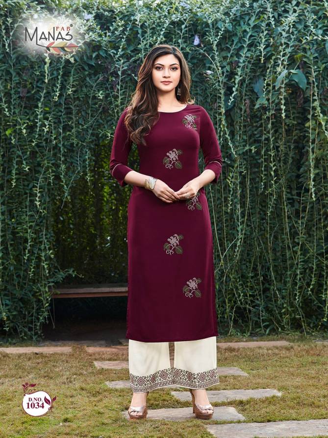 Manas Anishka 5 Latest fancy Designer Ethnic Wear Rayon Kurti With Bottom Collection
