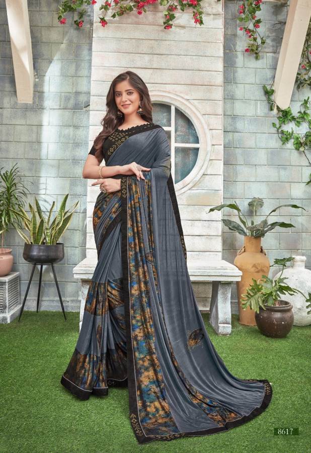 Shangrila Alisha Latest Fancy Designer Printed Ethnic Wear Swarovski Fancy Work Designer Saree Collection
