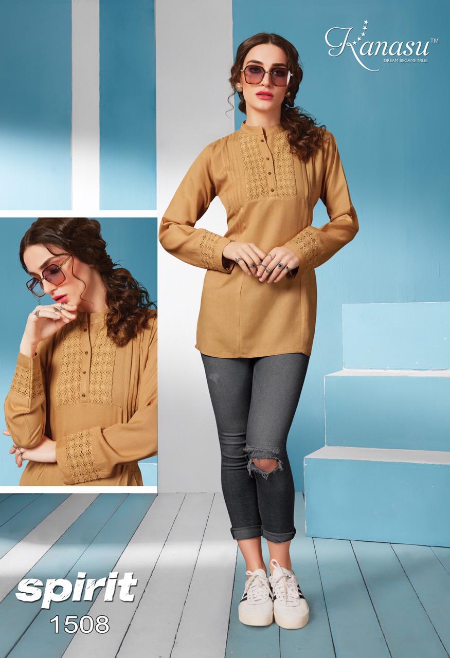 Kanasu New Launch Of Rayon Regular And Casual Wear Short Ladies Top 