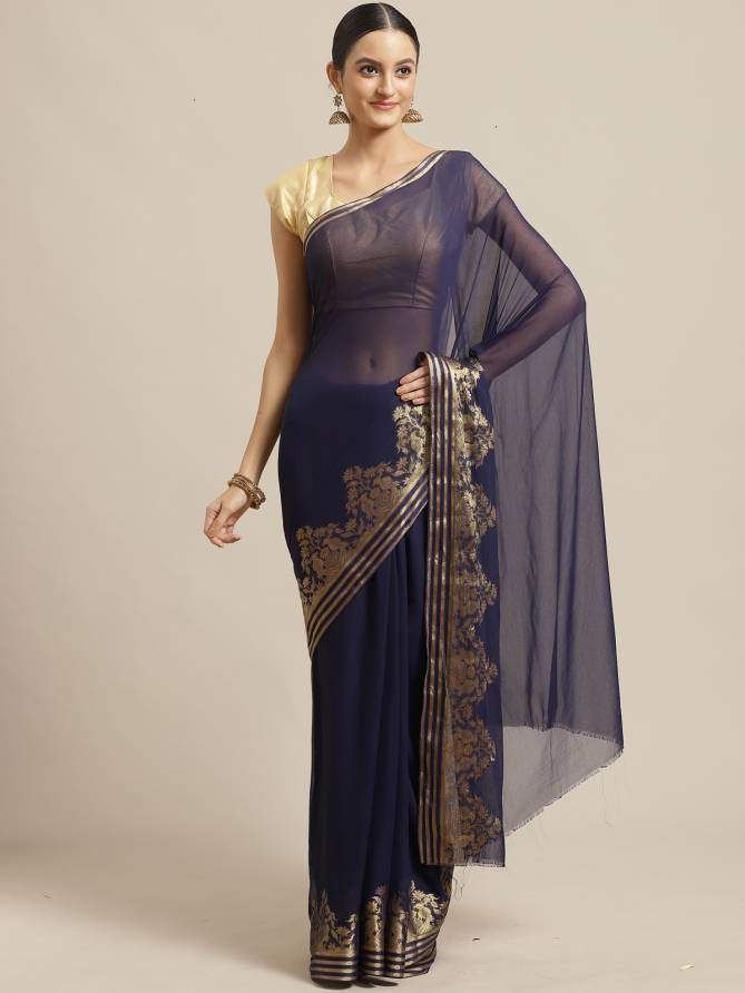 Latest Designer Fancy Plain Saree With Beautiful Designer Border Saree  Collection