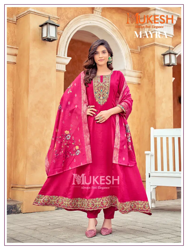 Mayra By Banwery Viscose Embroidery Designer Readymade Suits Orders In India