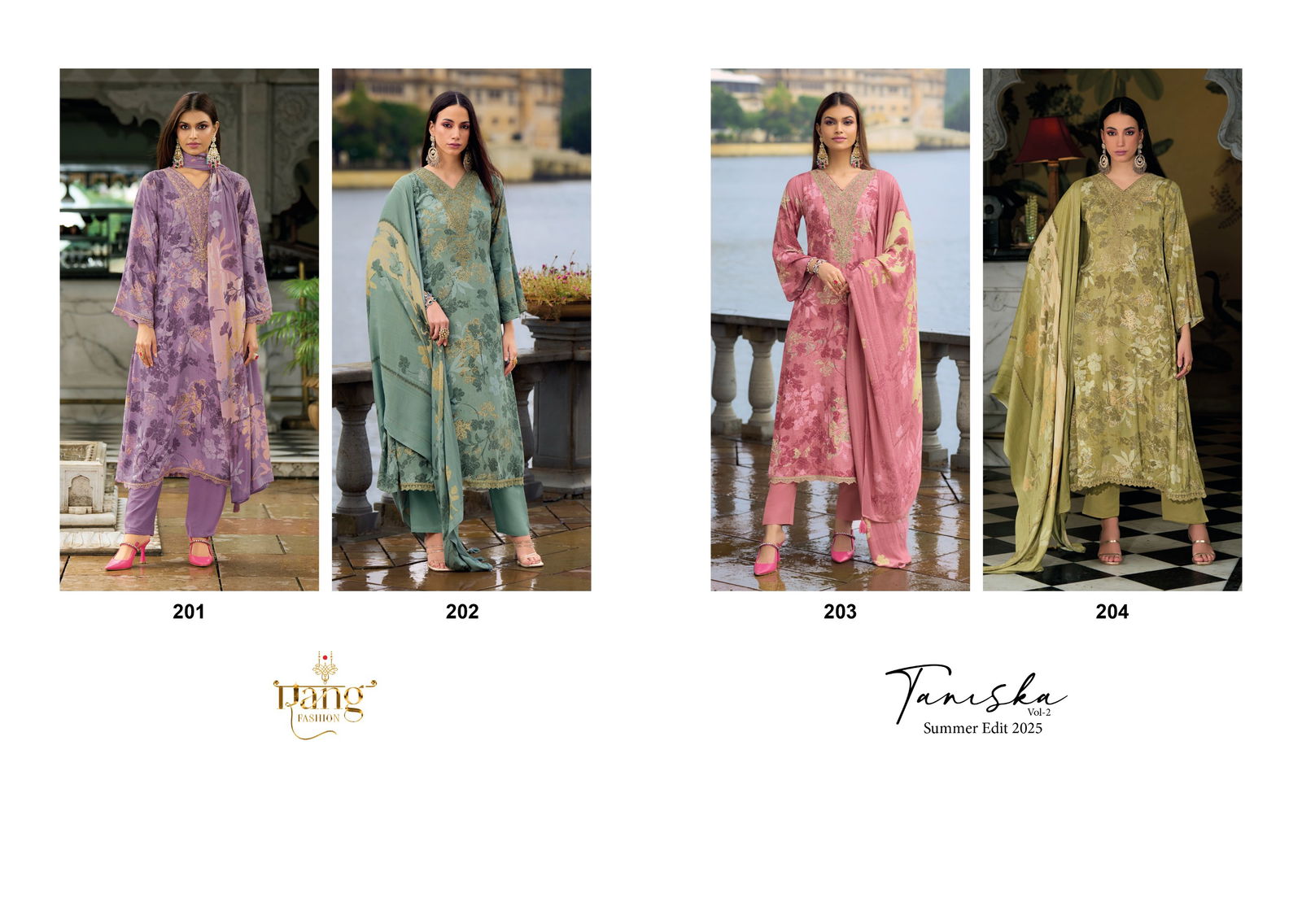 Tanishka Vol 2 By Rang Viscose Digital Printed Dress Material Orders In India