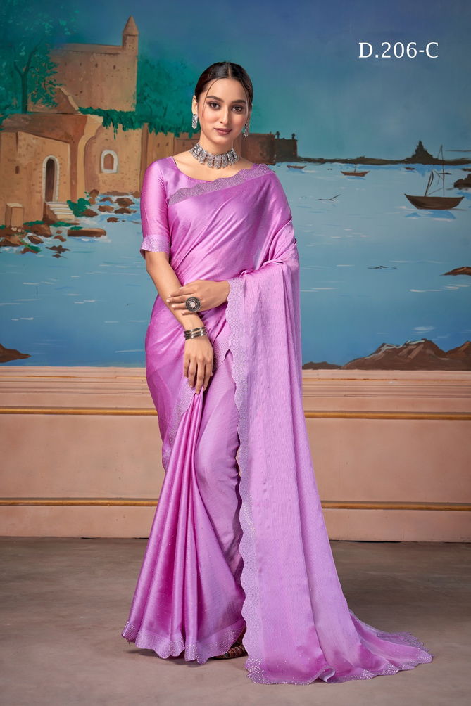 SD 206 A To G By Suma Designer Satin Chiffon Occasion Wear Saree Wholesale Market In Surat