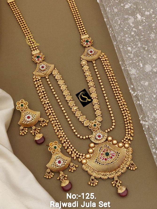 Accessories Golden Antique Long Rajwadi Jula Set Catalog
