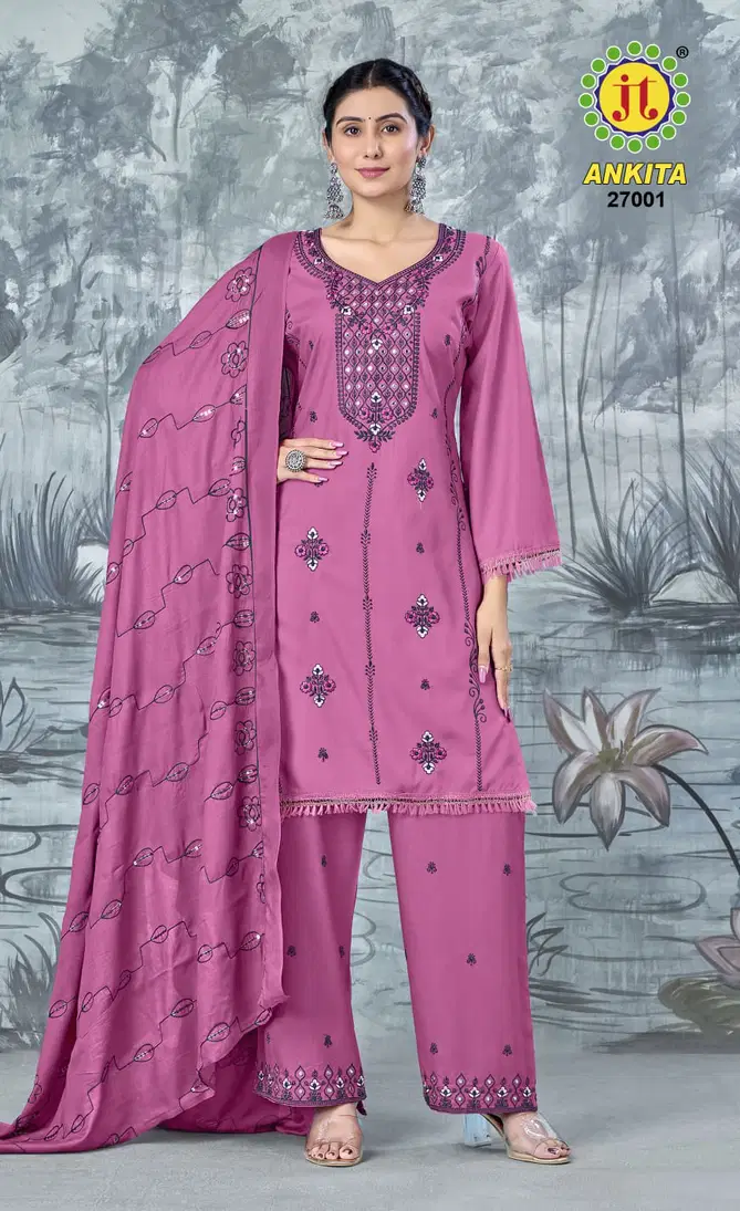 Ankita Vol 27 By Jt Rayon Embroidery Dress Material Wholesalers In Mumbai