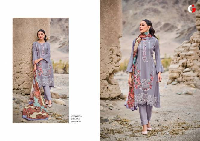 Mehtaab By Gull Jee Viscose Pashmina Kurti Bottom With Dupatta Dress Material Catalog