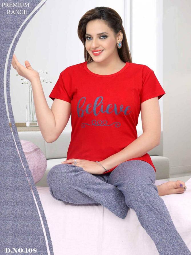 NIght Suits 201 To 206 Soft Latest Exclusive Comfortable Hosiery Cotton With Super Fine Stitching Night Suits Collection
