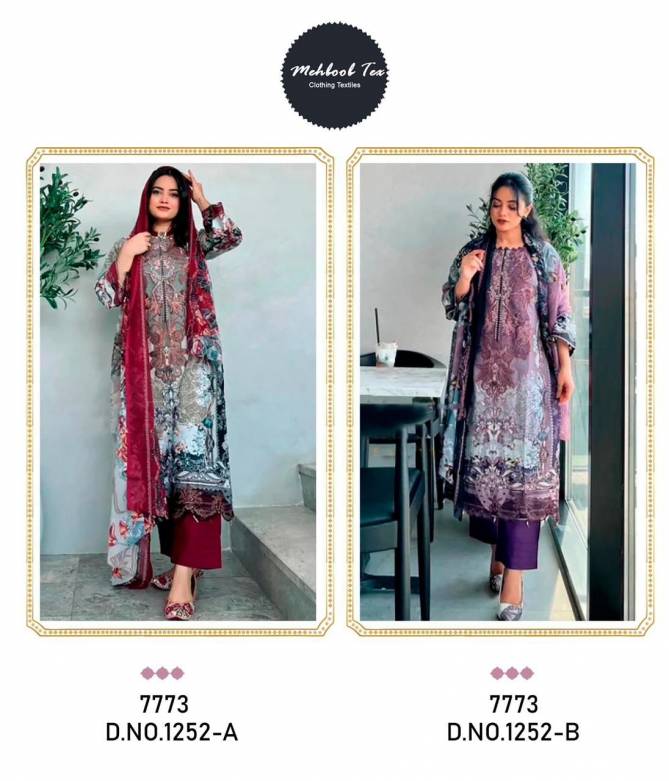 Mehbbob Tex 1252 A To B Pure Cotton Printed Embroidery Pakistani Suits Wholesale Suppliers In Mumbai