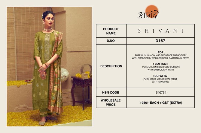 Shivani 3167 By Anando Heavy Dress Material Wholesale Price In Surat