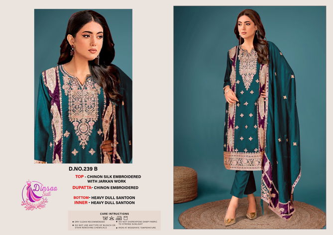 Dinsaa 239 A To C Embroidery Pakistani Suits Suppliers In India
