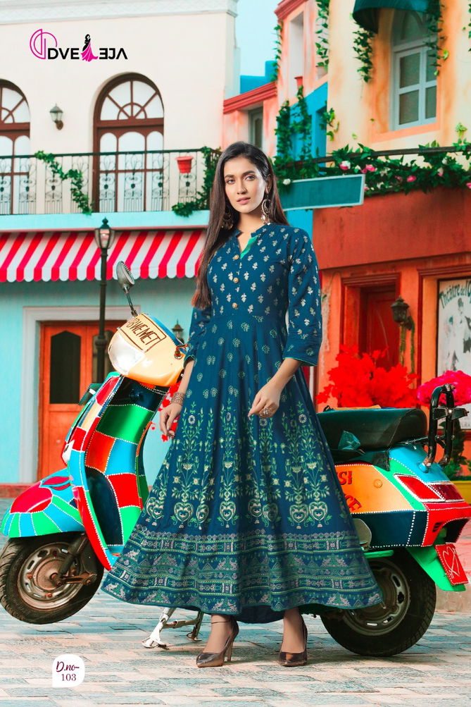 Dveeja Shagun New Designer Ethnic Wear Rayon Long Anarkali Kurti Collection