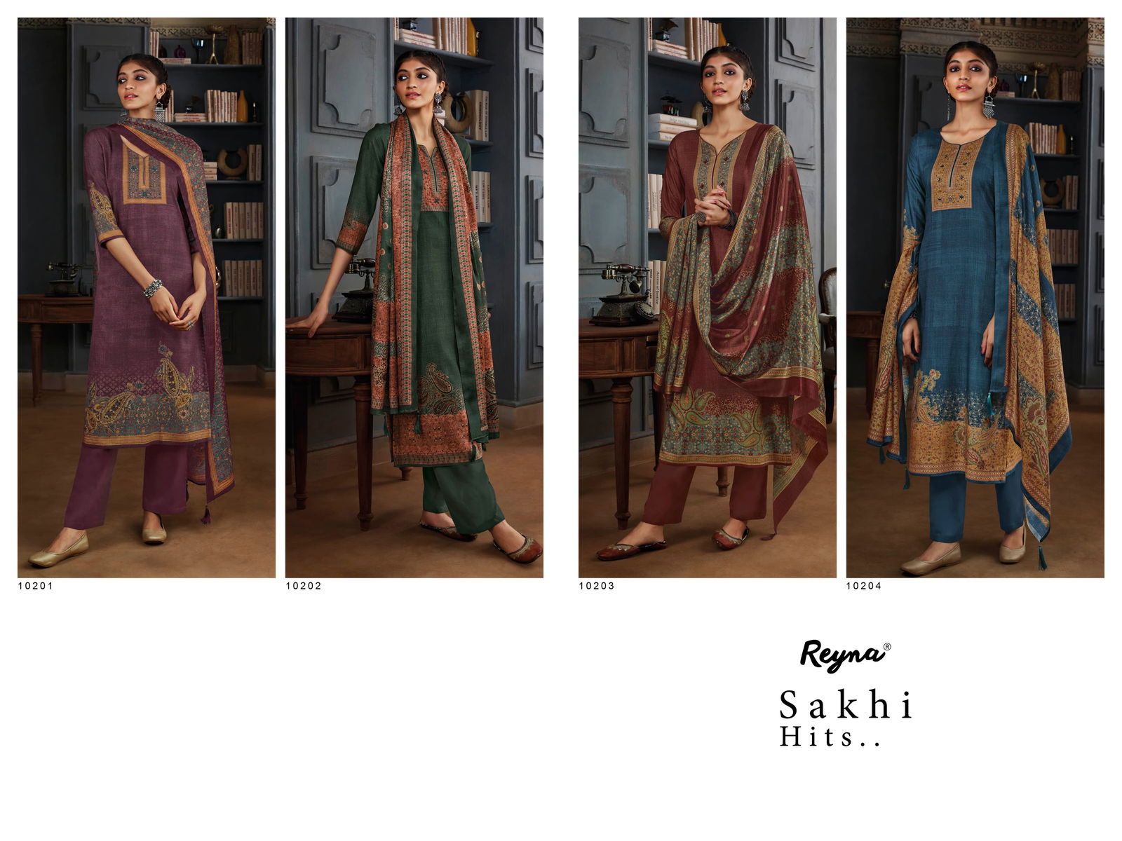 Sakhi Hits By Reyna Pashmina Printed Dress Material Online Wholesale