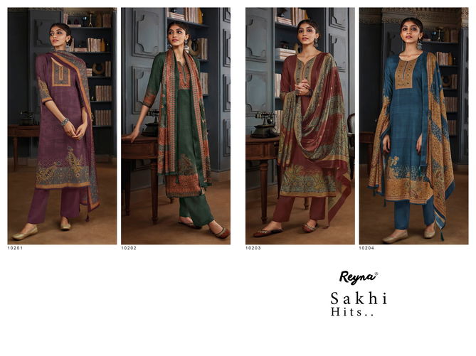 Sakhi Hits By Reyna Pashmina Printed Dress Material Online Wholesale