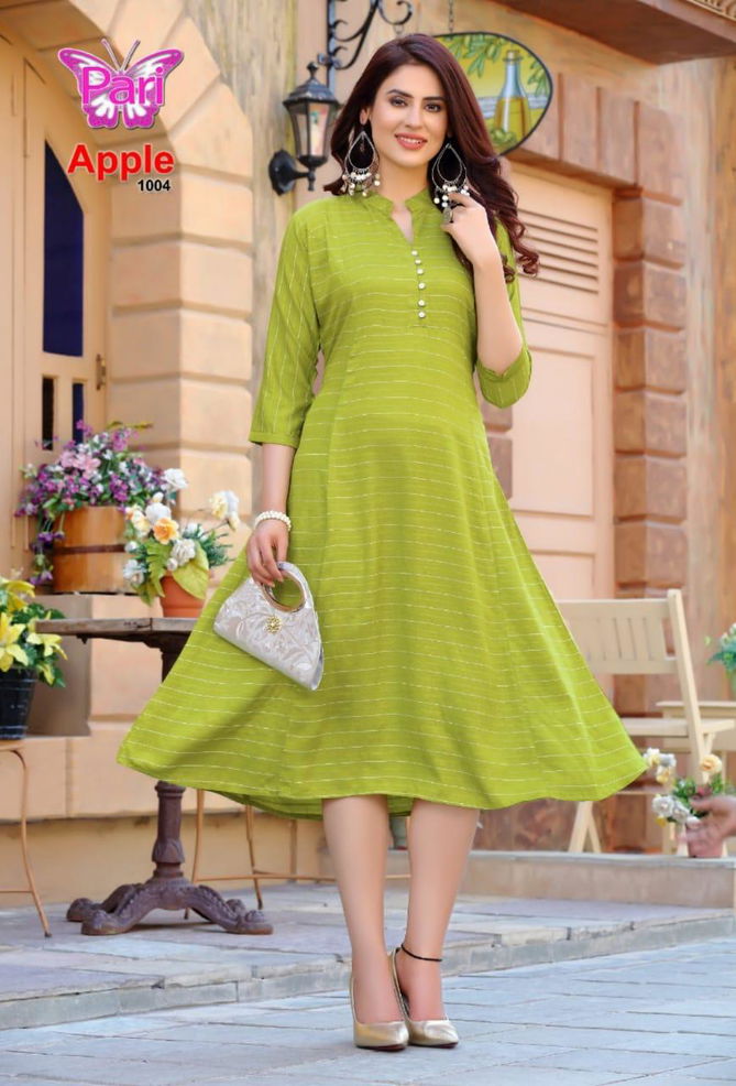 Pari Apple fancy Latest Regular Wear Lining Designer Rayon Kurtis Collection