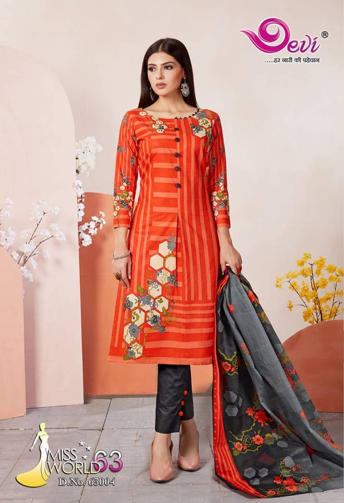 Devi Miss World 63 Regular Casual Wear Cotton Printed Dress Material Collection
