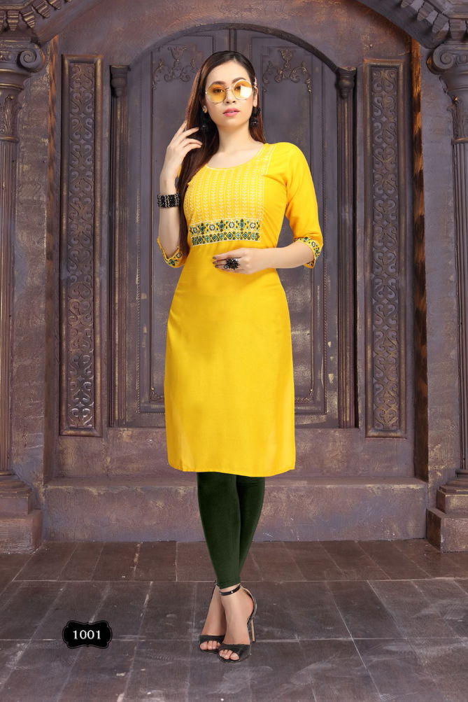 Ft Ice Cream Latest Fancy Designer Casual Wear Straight Cut Rayon Designer Kurtis Collection
