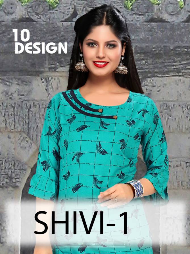 Trendy Shivi 1 Latest Fancy Regular Casual Wear Rayon Printed Designer Kurtis Collection
